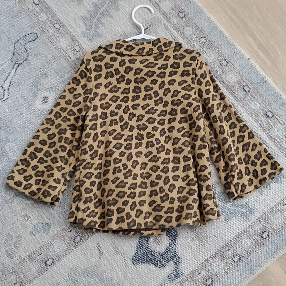 Janie and Jack Girls Leopard Animal Print Button Coat Sz4T-5T